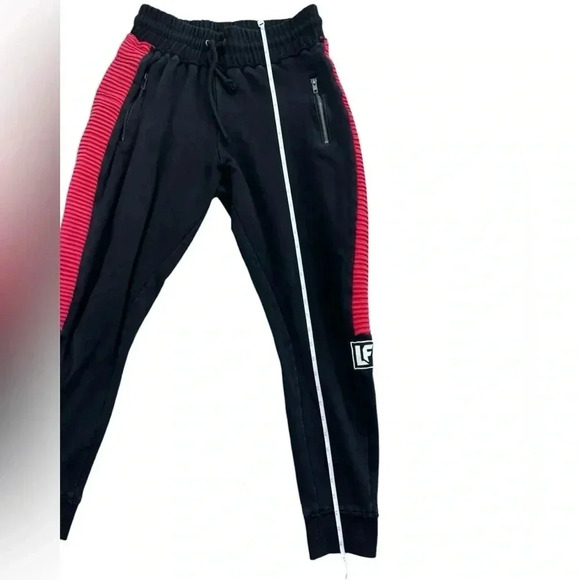LF TRAPUNTO SIDE INSERT black and Red JOGGER, Size medium - Picture 6 of 10